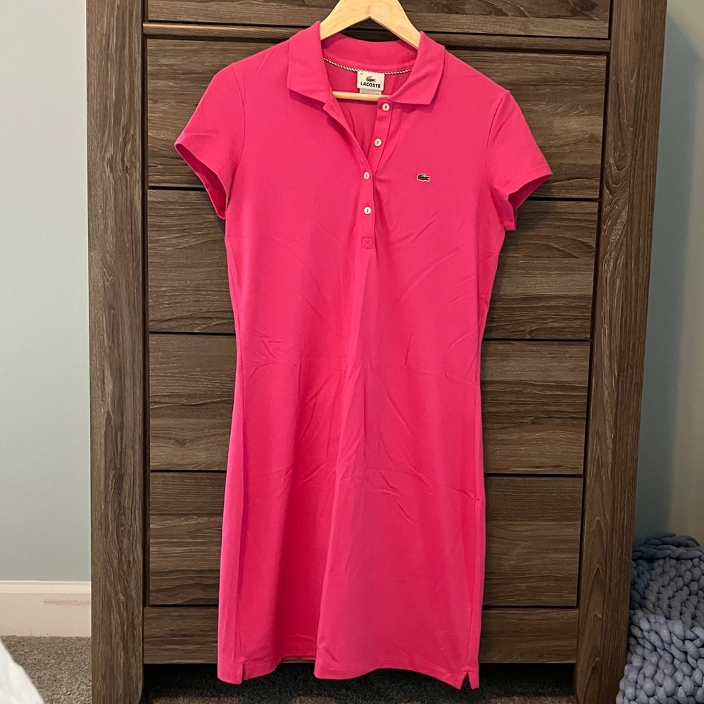 Lacoste Vibrant Pink Polo Dress Size 42, Lg.